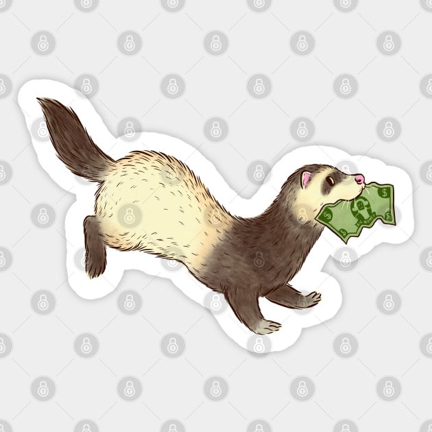 Wealthy Ferret Sticker by JenniferSmith